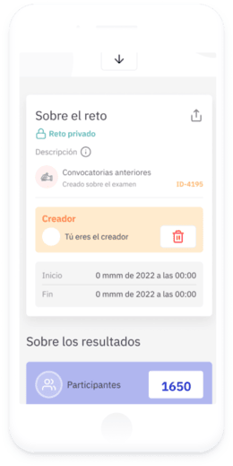 Captura de pantalla de un reto de OpositaTest en un iPhone